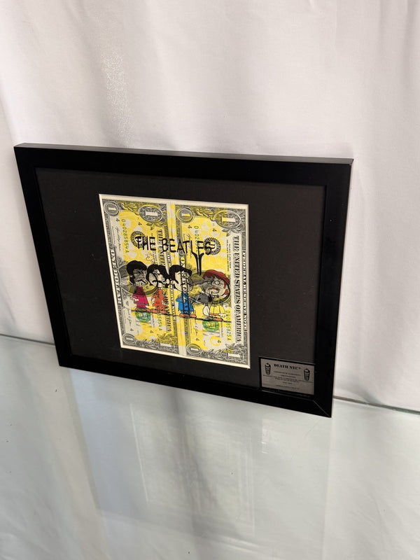 DEATH NYC The Beatles Dollar Art Signed Ltd Ed Framed Print Display