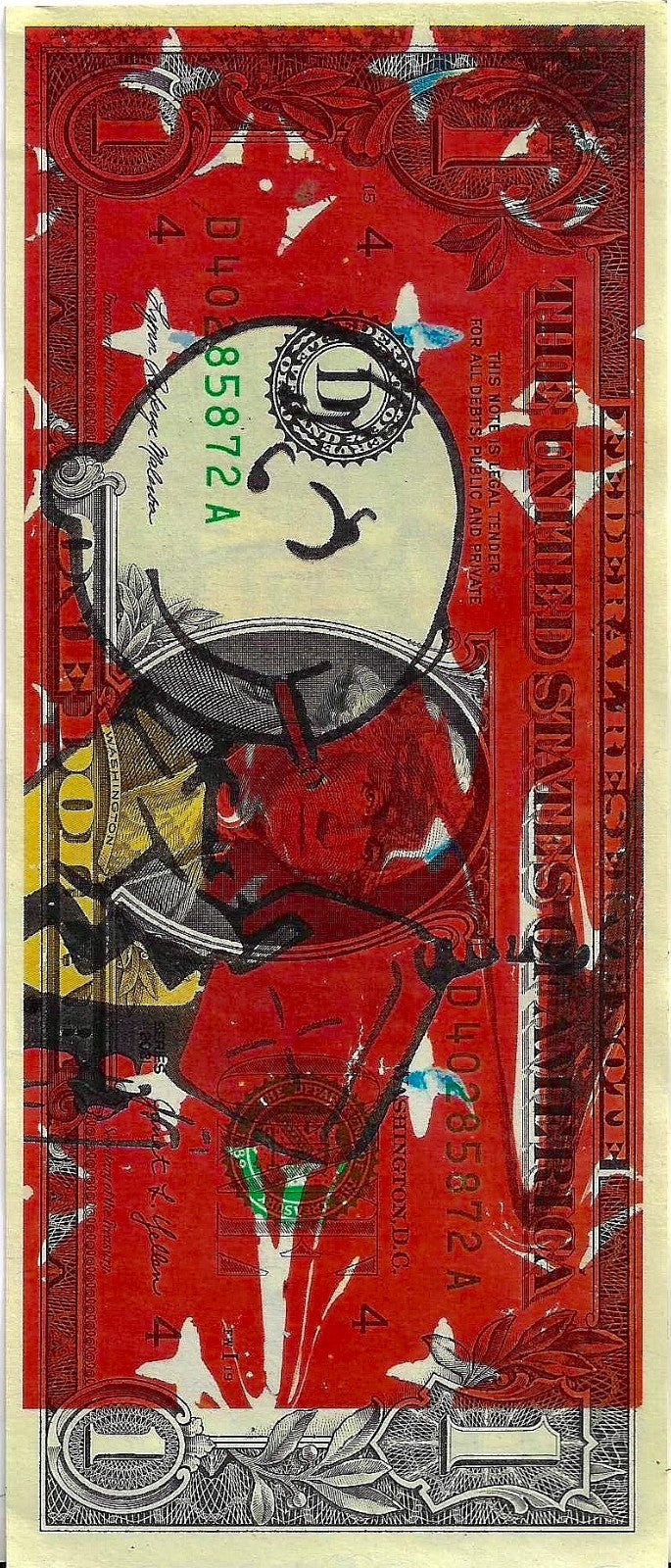 Death NYC – Charlie Brown Banksy $1 Dollar Bills Signed & Numbered RARE!