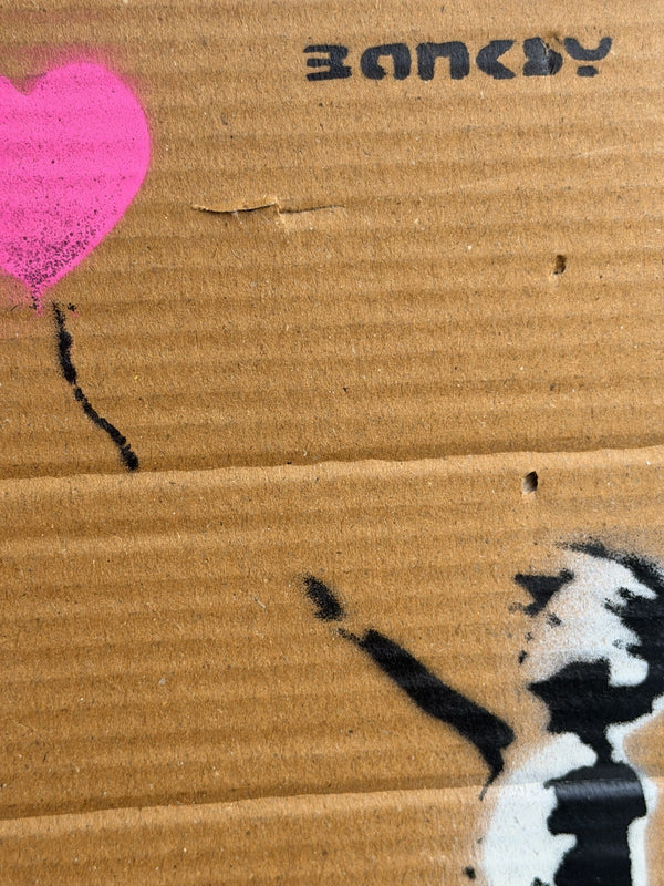 WMMS Signed Original Stencil Spray Art on Cardboard Banksy Dismaland Style 3/3
