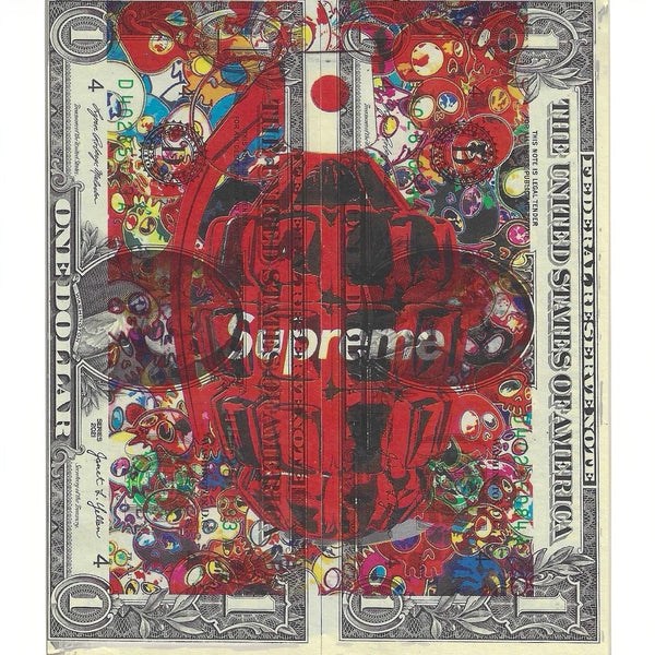 Death NYC –Supreme  Double $1 Dollar Bills Signed & Numbered RARE!