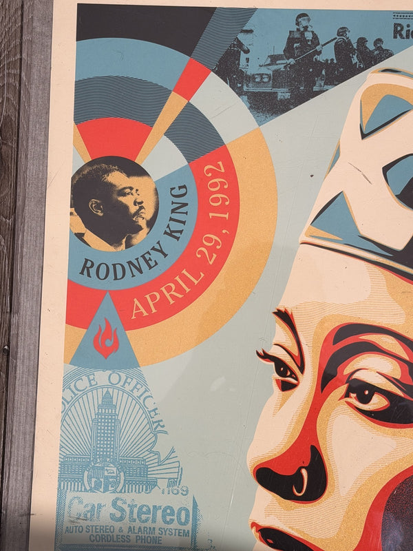 Shepard Fairey Eyes on the King Verdict Signed Numbered /600 OBEY 18x24 Riots