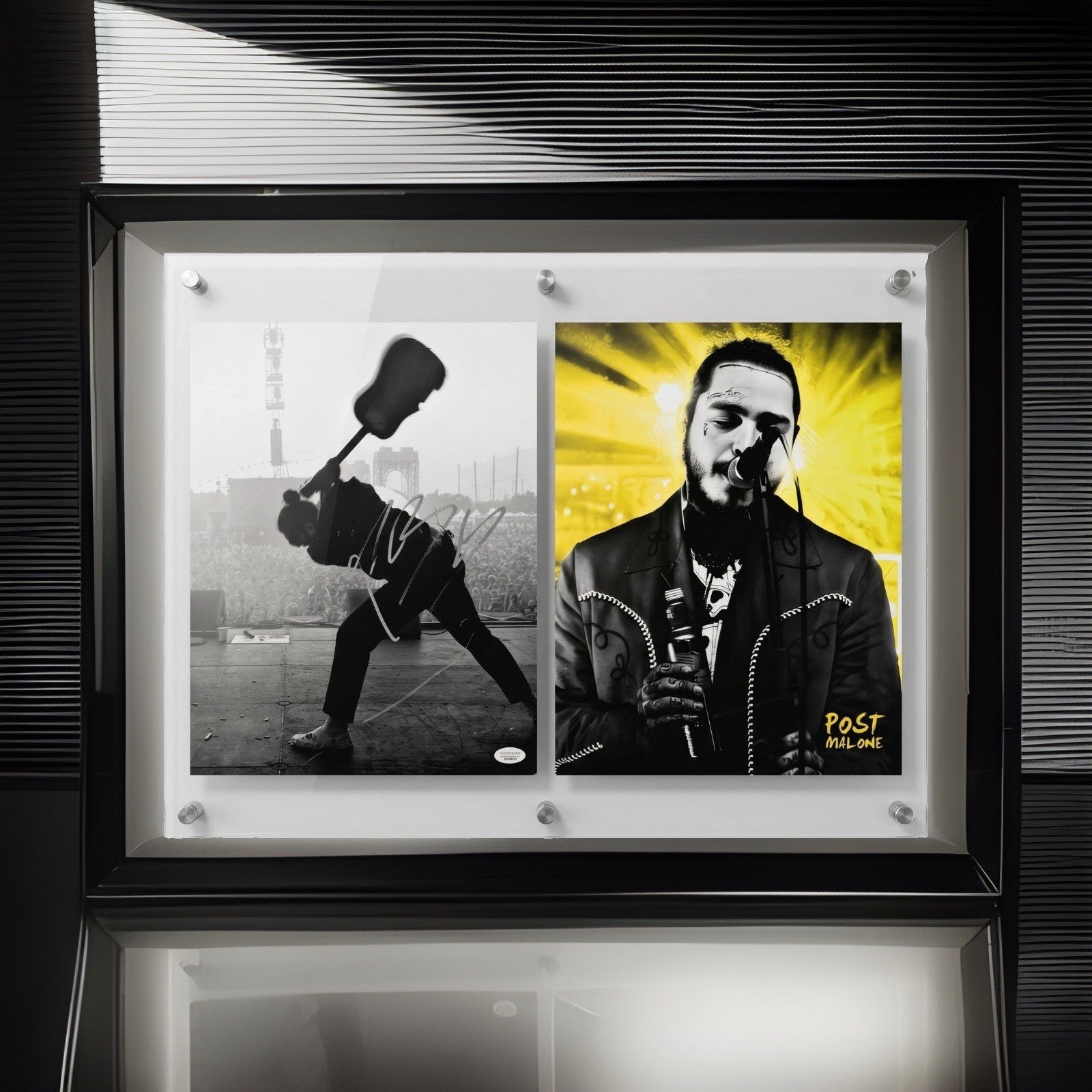 Post Malone Early Signed photo, two  11"x 14" framed JSA authenticated