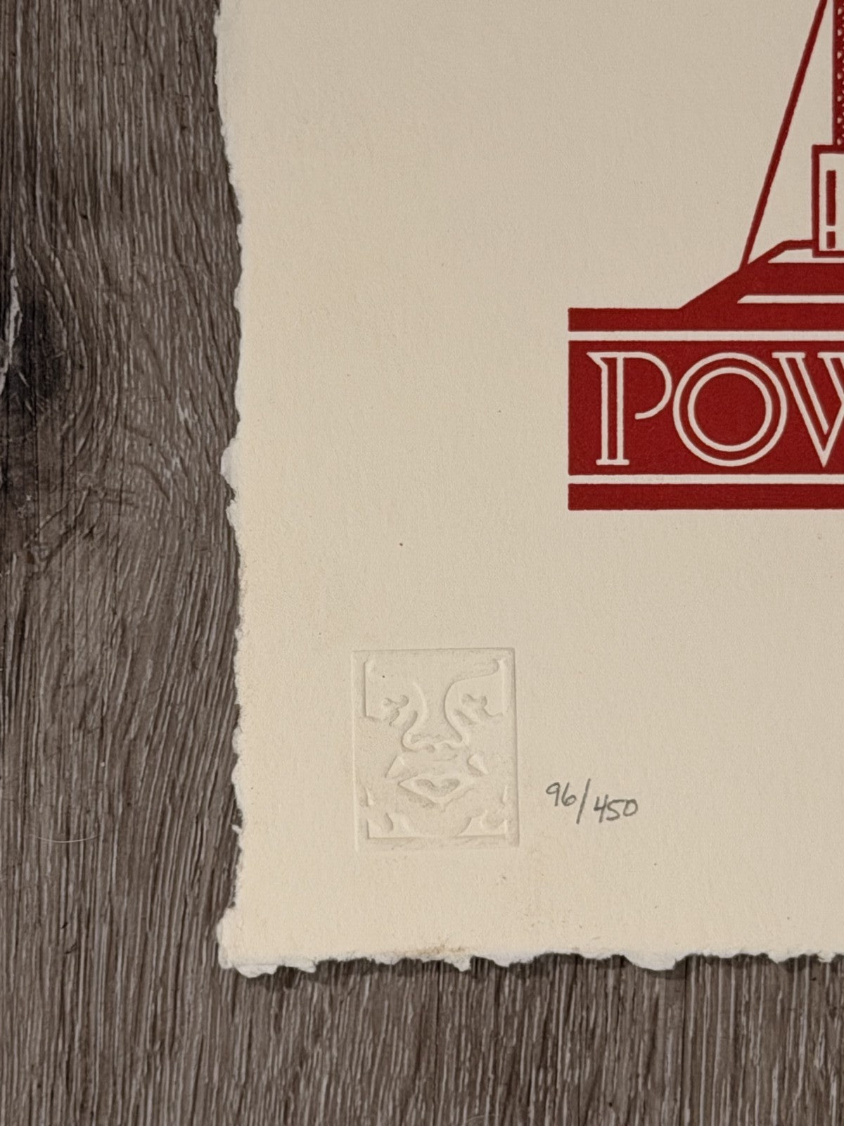 Shepard Fairey Power & Glory Signed Numbered Letterpress OBEY 2016 /450 18x24