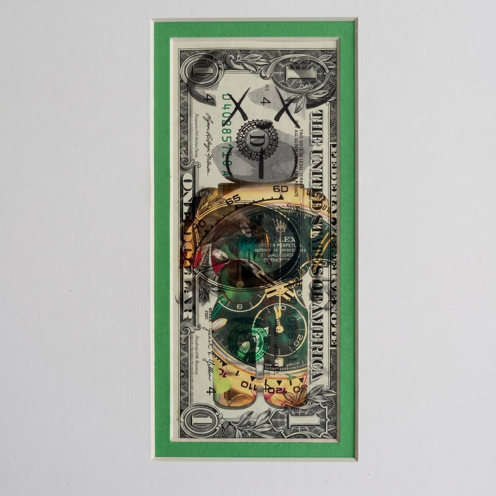 Death NYC — Rolex Daytona Pop Art on U.S. $1 Bill