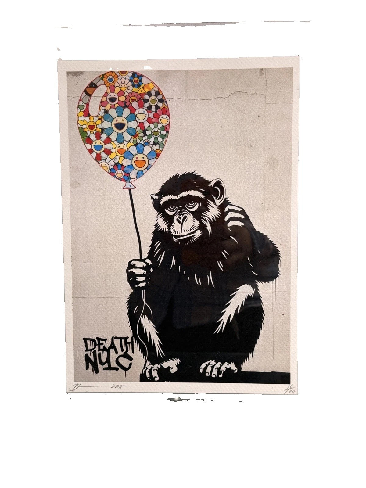 DEATH NYC Banksy Murakami Balloon Ape Signed Limited Edition Print