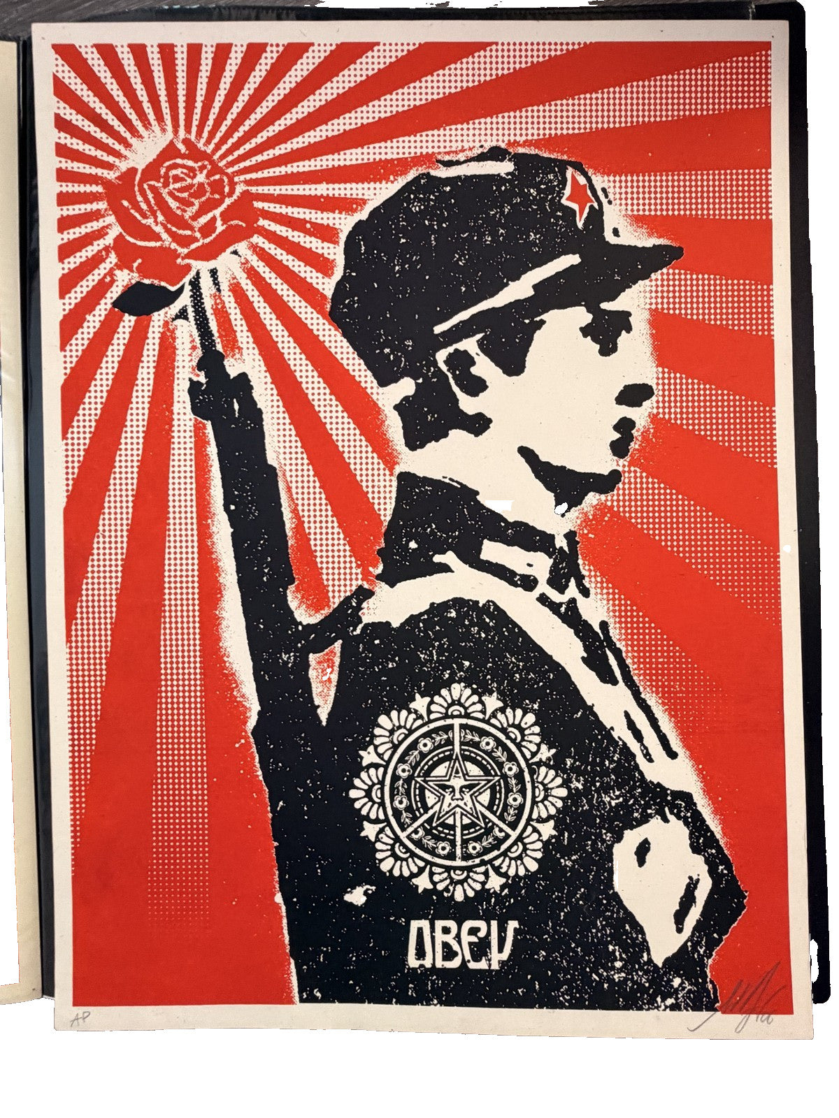 Shepard Fairey OBEY Chinese Soldier 2000 Signed AP Screen Print 18x24 Rare
