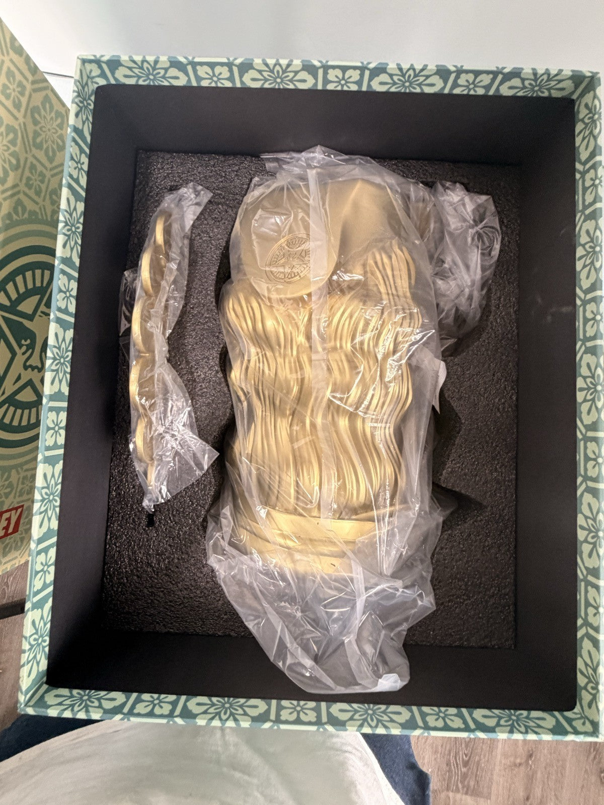 Shepard Fairey Fan the Flames Sculpture GOLD OBEY Beyond the Streets LE 250 NIB