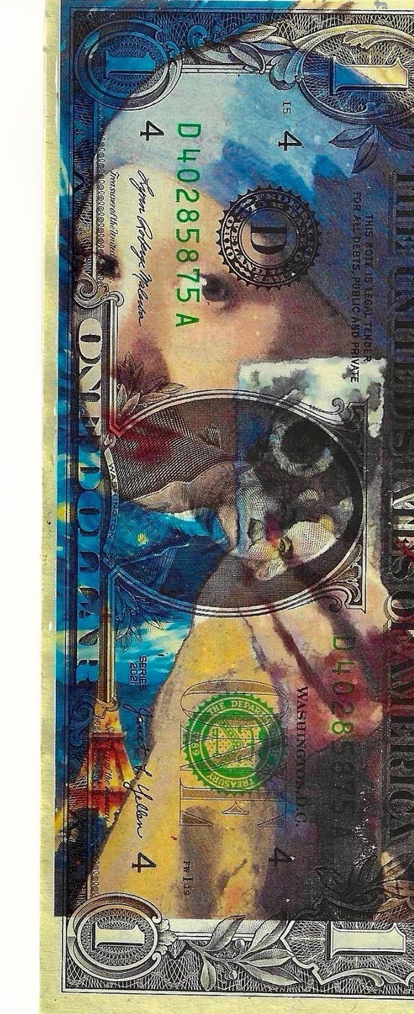 Death NYC –Renoir Girl with Cat $1 Dollar Bill Signed & Numbered
