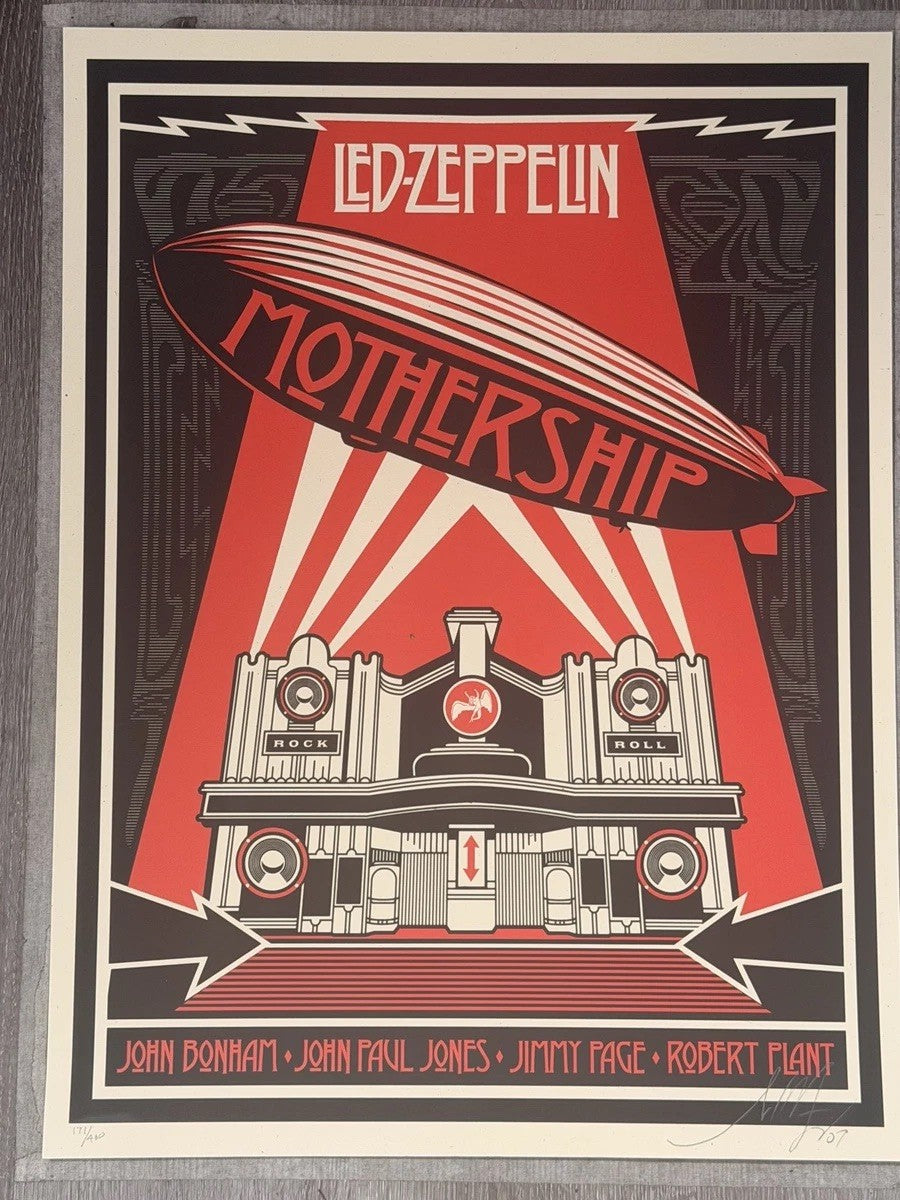 Shepard Fairey Led Zeppelin Mothership Signed Numbered Print 2007 Obey 171/450