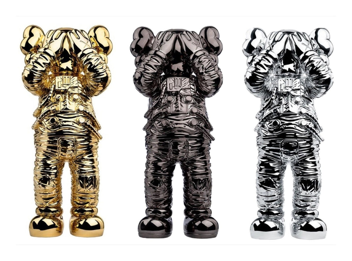 KAWS Holiday Space Set of 3 Gold Black Silver Companion Astronaut Figure StockX