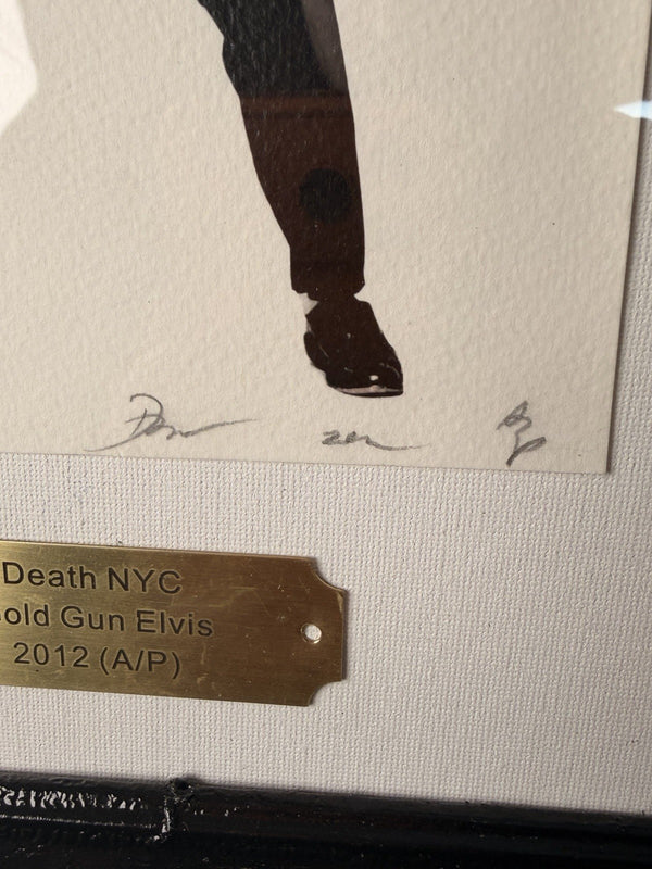 Death NYC Gold Gun Elvis 2012 A/P Artist Proof Signed Framed Art Print