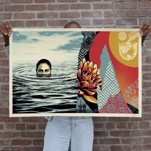 Shepard Fairey Ominous Ripples Signed Numbered Screen Print 24x36 OBEY 2026 /500