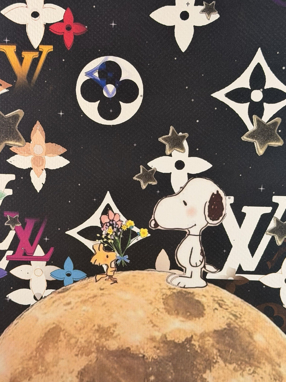 Death NYC Snoopy Woodstock Moon Louis Vuitton Stars Signed Pop Art Print 2025