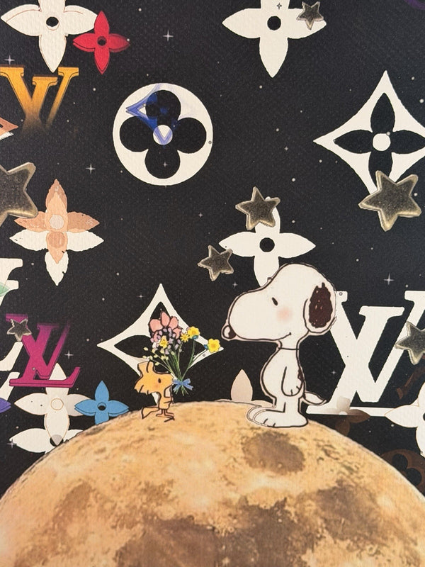 Death NYC Snoopy Woodstock Moon Louis Vuitton Stars Signed Pop Art Print 2025