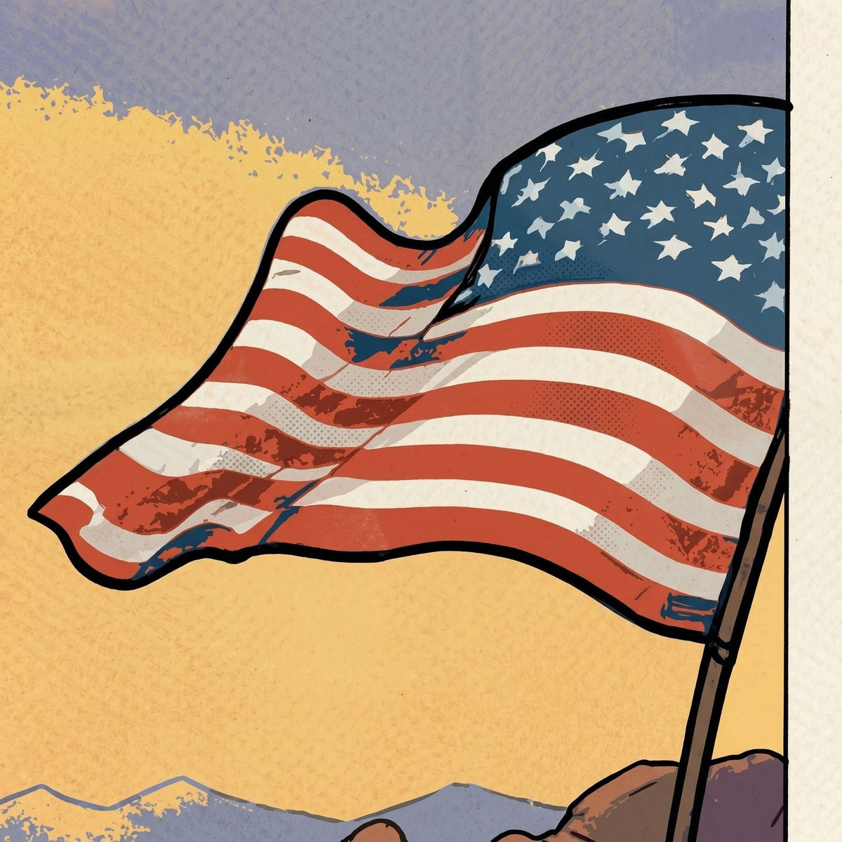 Death NYC — Snoopy American Flag Desert Framed