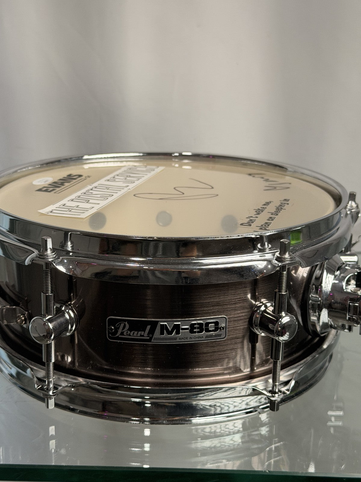 The Postal Service Dual Signed Evans M-80 Drumhead JSA A40371