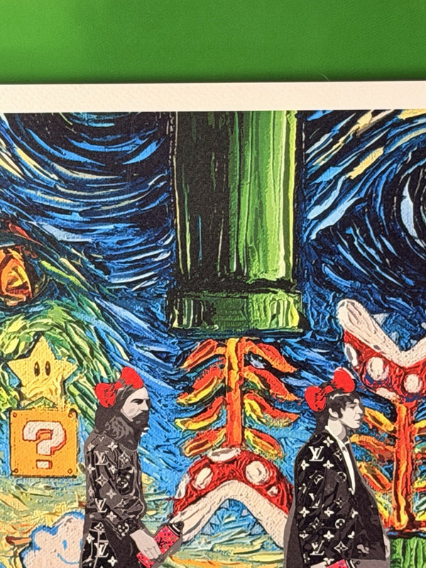 Death NYC Death Is Free Beatles Abbey Road LV Starry Night Mario Signed Print