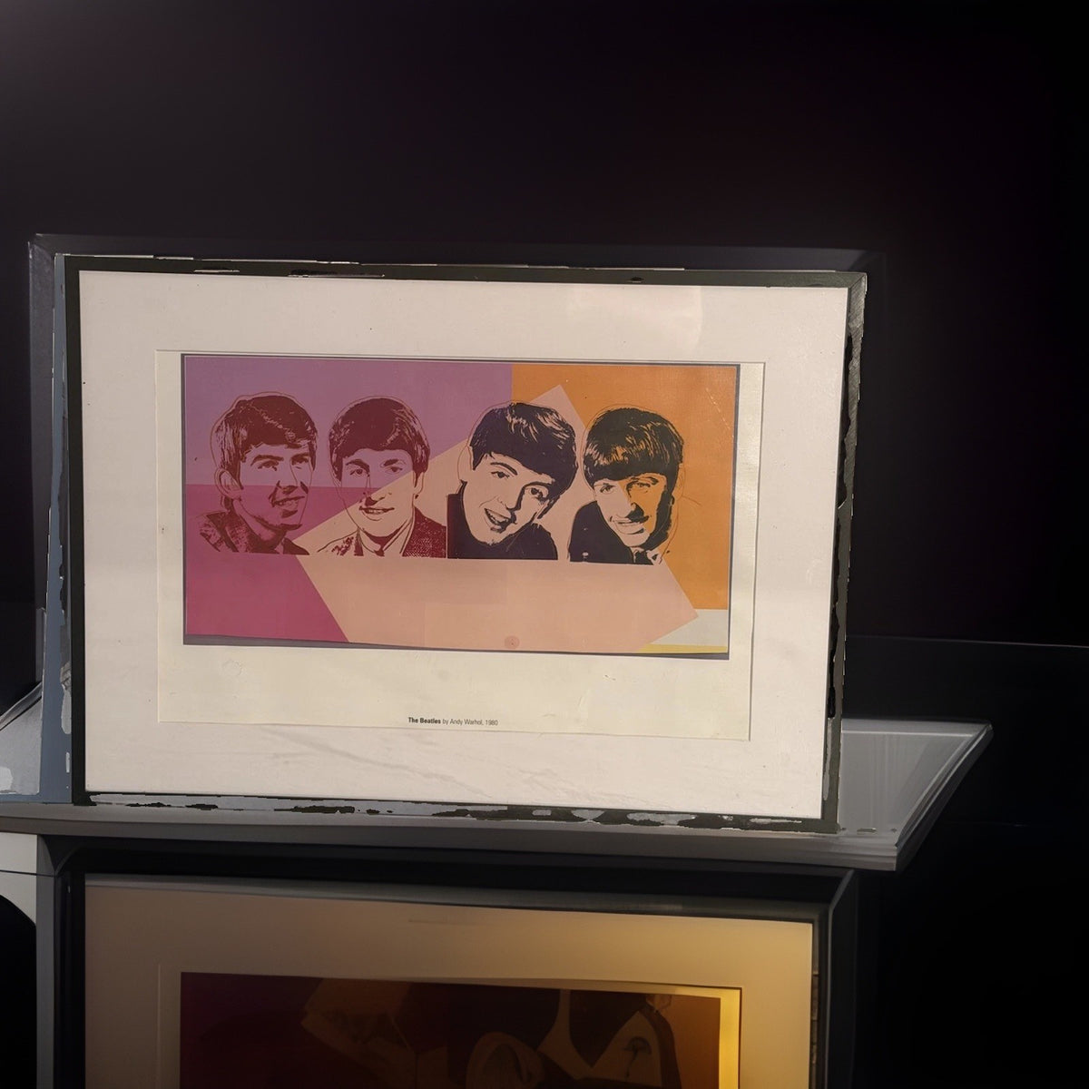 Andy Warhol The Beatles 1980 Vintage Poster Framed Pop Art Times Books Stokes
