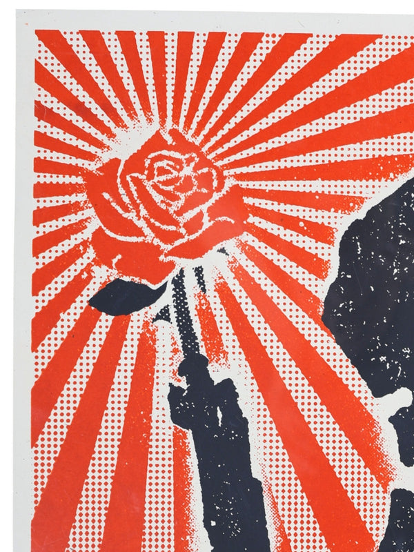 Shepard Fairey OBEY Rose Soldier Signed Screen Print Limited Edition Red