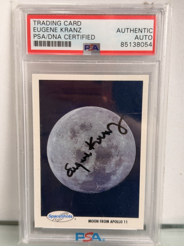 Gene Kranz Signed Apollo 11 Moon Card PSA/DNA NASA Flight Director Autograph