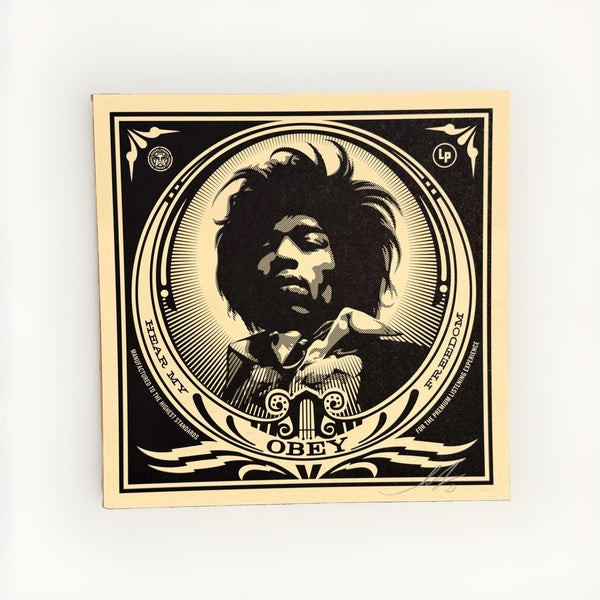 Shepard Fairey Jimi Hendrix Hear My Freedom SIGNED Obey Records Print RARE