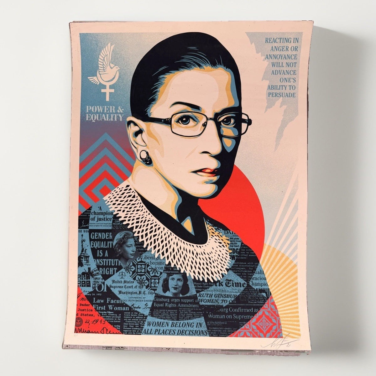 Shepard Fairey Ruth Bader Ginsburg Power Equality Signed Artist Proof AP Obey