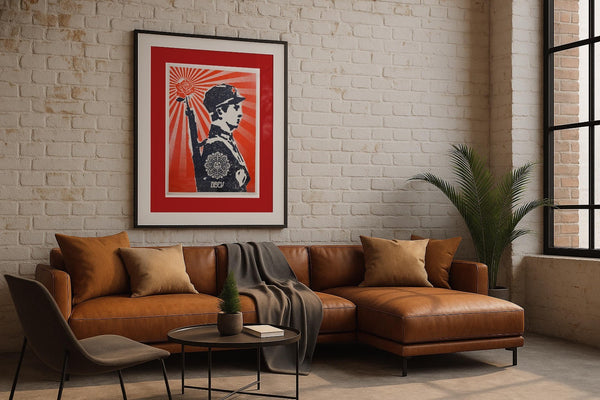 Shepard Fairey OBEY Rose Soldier Signed Screen Print Limited Edition Red