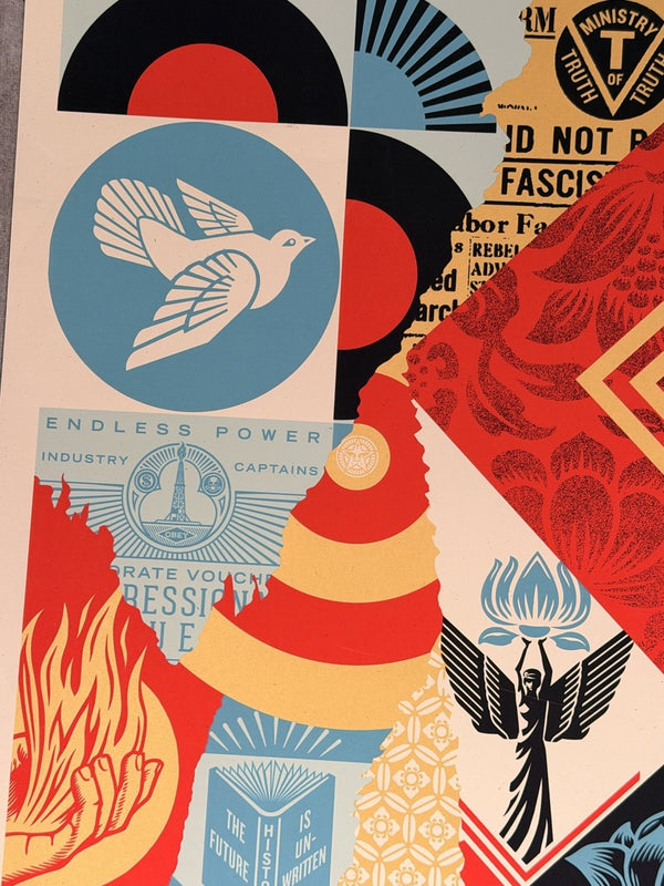 Shepard Fairey OBEY Collage Signed Numbered Screen Print Obey Giant 133/300
