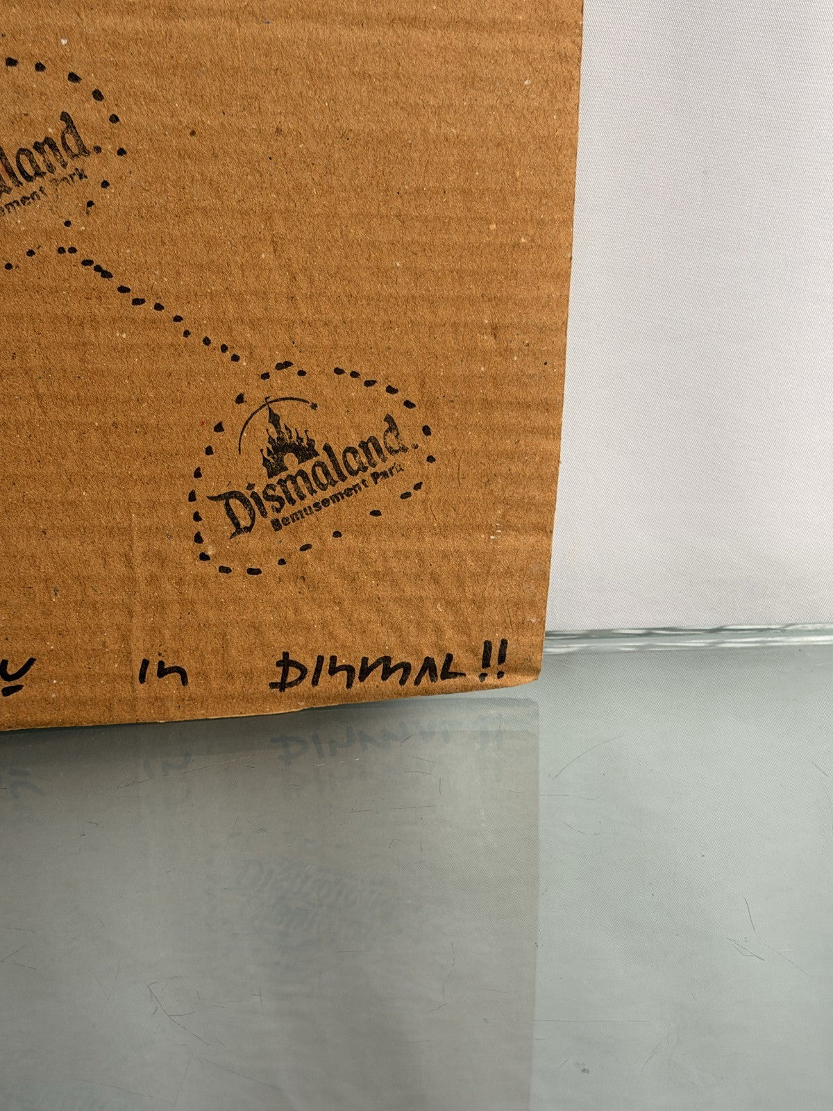 WMMS Signed Original Stencil Spray Art on Cardboard Banksy Dismaland Style 3/3