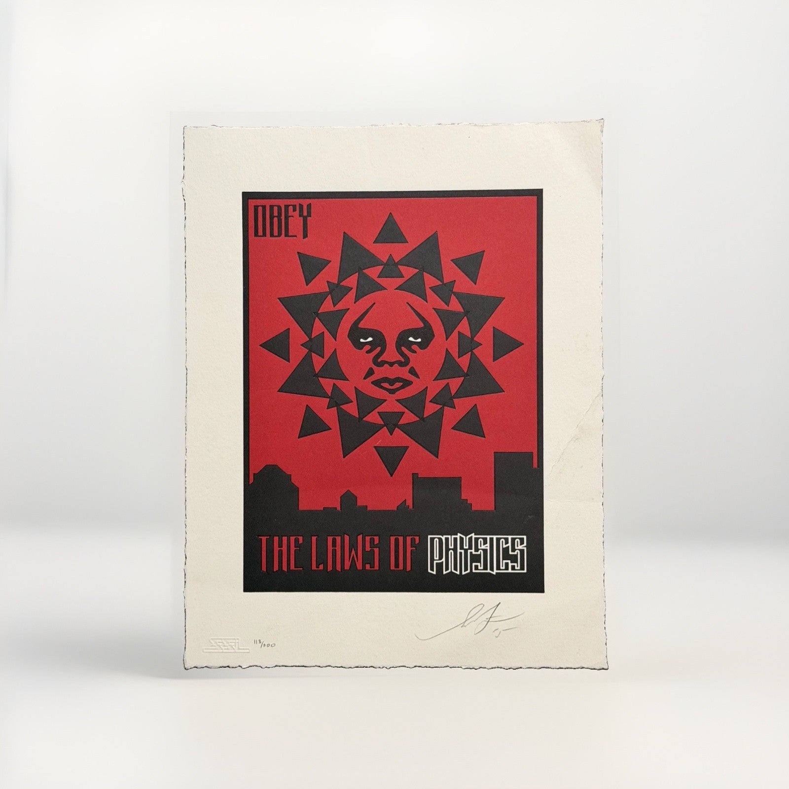Shepard Fairey OBEY The Laws of Physics Signed Numbered Letterpress 113/200 2005