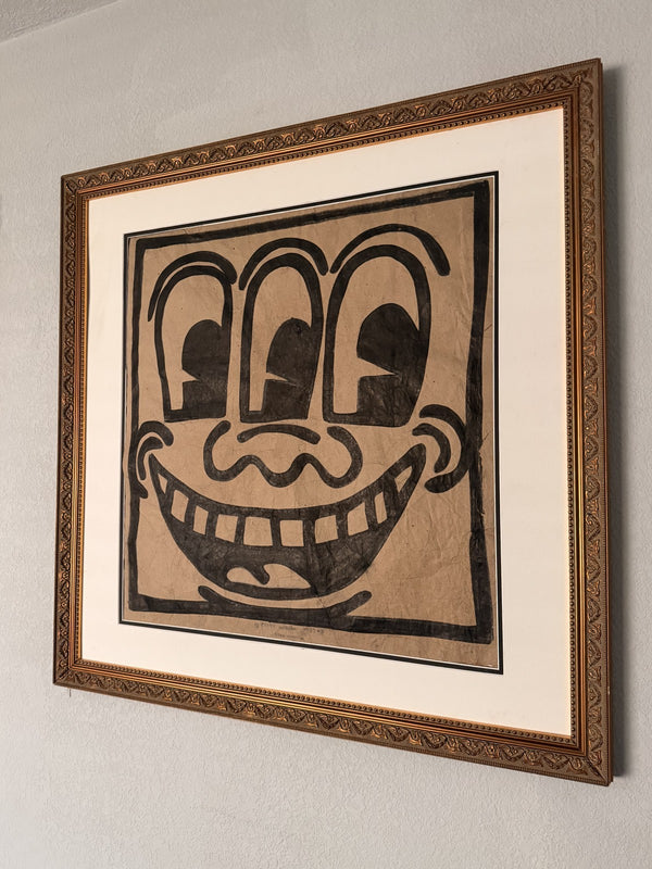 Keith Haring (Attributed) Marker Drawing on Paper Bag Signed - Unauthenticated