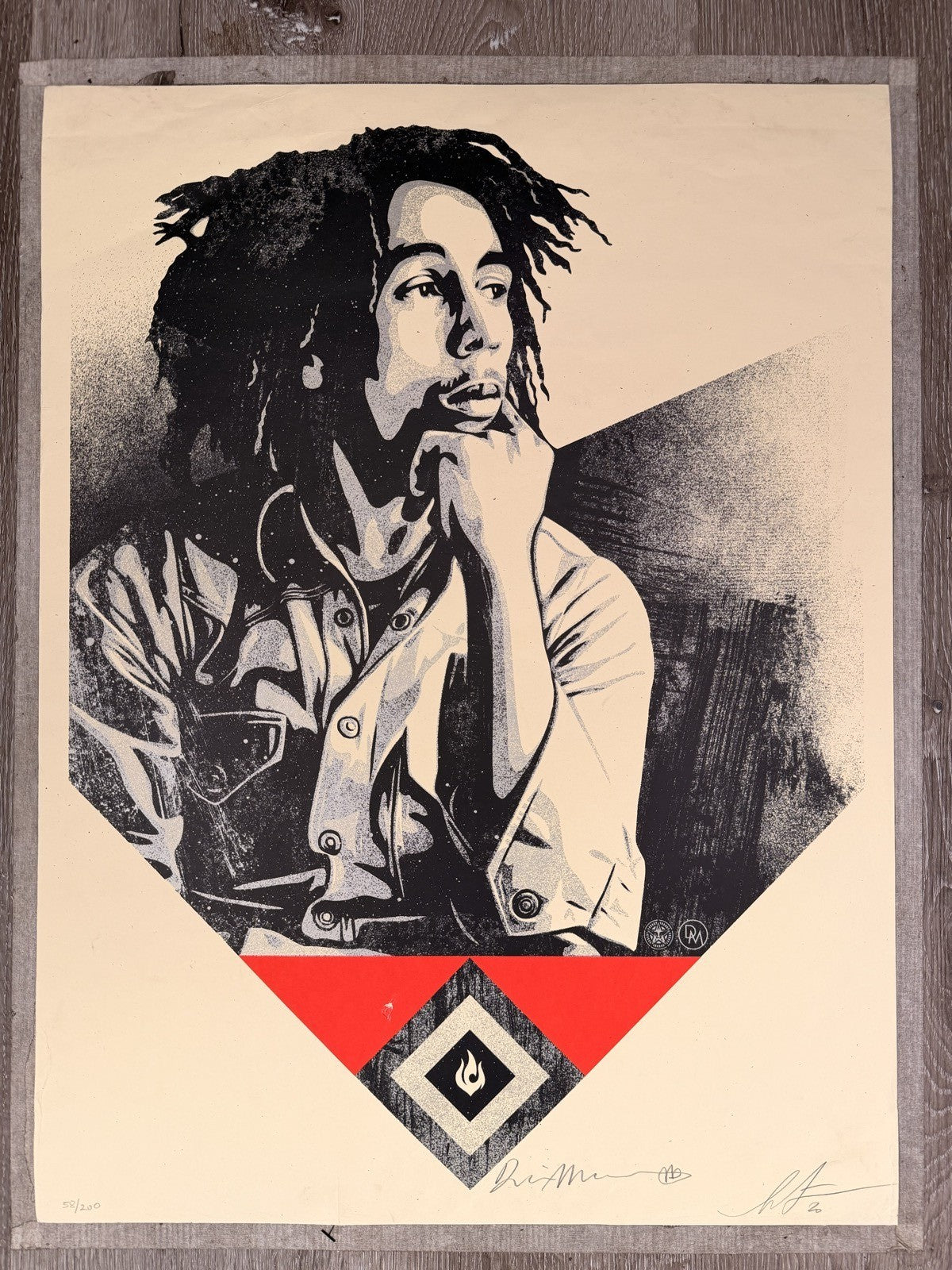 Shepard Fairey x Dennis Morris Bob Marley Dual Signed Print 2020 Obey 58/200