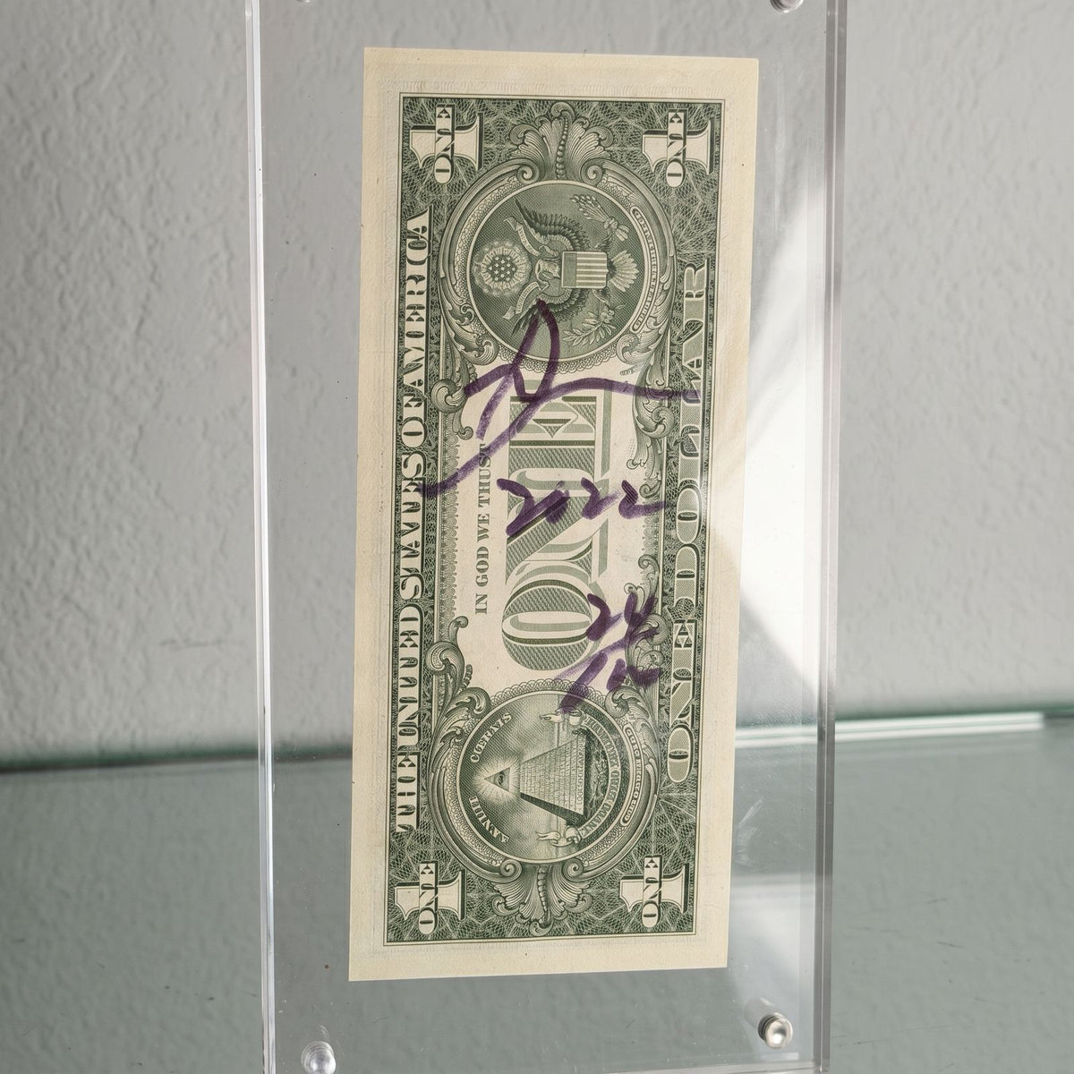 Death NYC — Charlie Brown Art on $1 Bill, Framed Print of 100