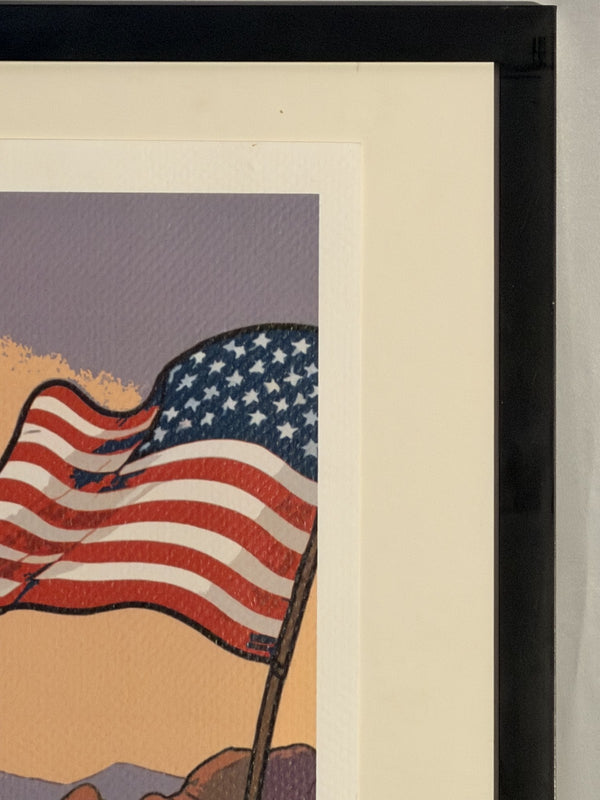 Death NYC Snoopy Desert Flag Signed Numbered COA FRAMED Peanuts Pop Art Litho