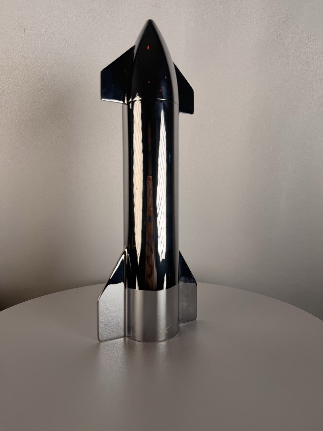 SpaceX Starship Chrome Model Metal Display Rocket 1:150 Scale 13in Sold Out