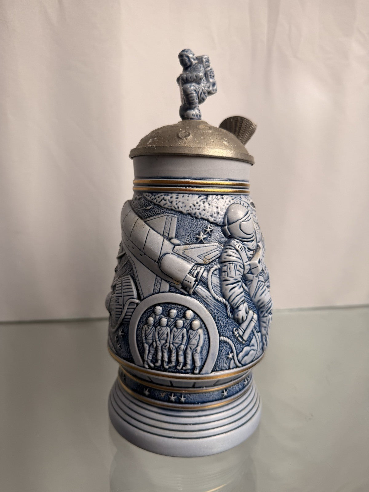 Space Exploration Lidded Stein Astronaut Lunar Lander Lid Collectible Tankard