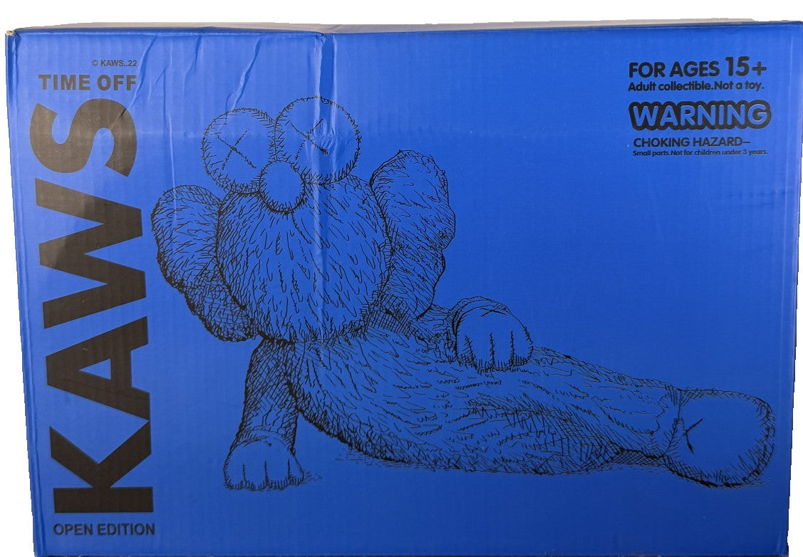 KAWS Time Off BFF Vinyl Figure Blue 2023 Medicom Toy 14" Reclining with Box