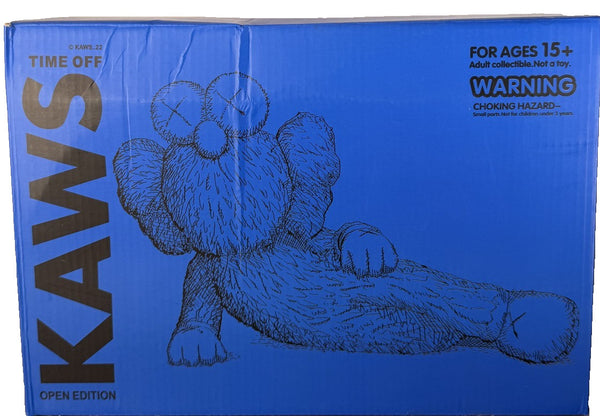 KAWS Time Off BFF Vinyl Figure Blue 2023 Medicom Toy 14" Reclining with Box