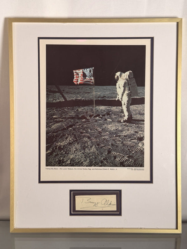 BUZZ ALDRIN APOLLO 11  TRANQUILITY FRAMED AUTOGRAPH - ZARELLI SPACE COA