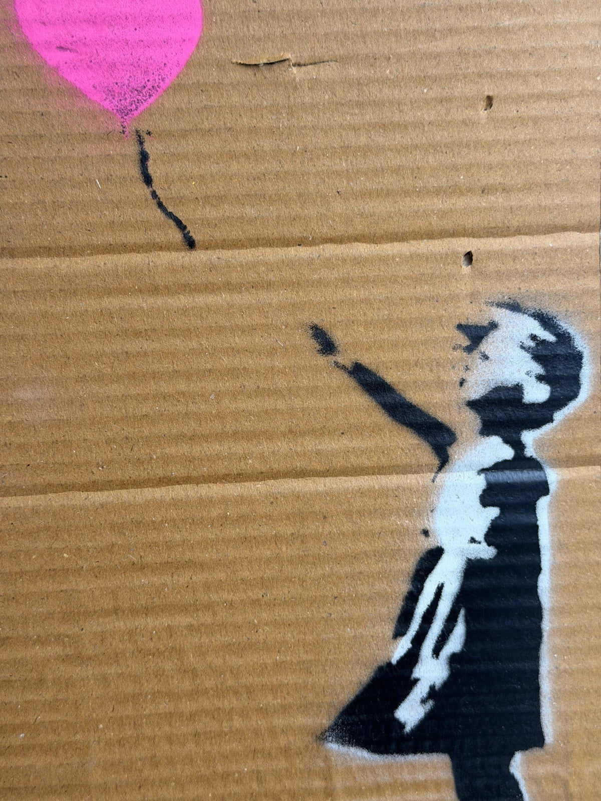 WMMS Signed Original Stencil Spray Art on Cardboard Banksy Dismaland Style 3/3