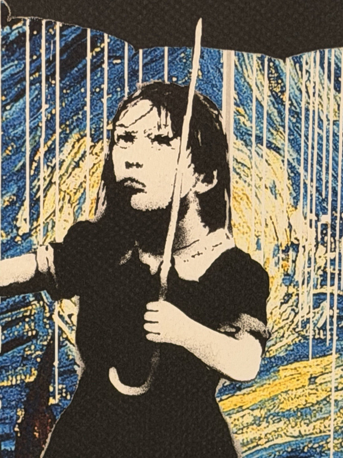 Death NYC Banksy Nola Umbrella Girl Van Gogh Starry Night Signed Pop Art Print