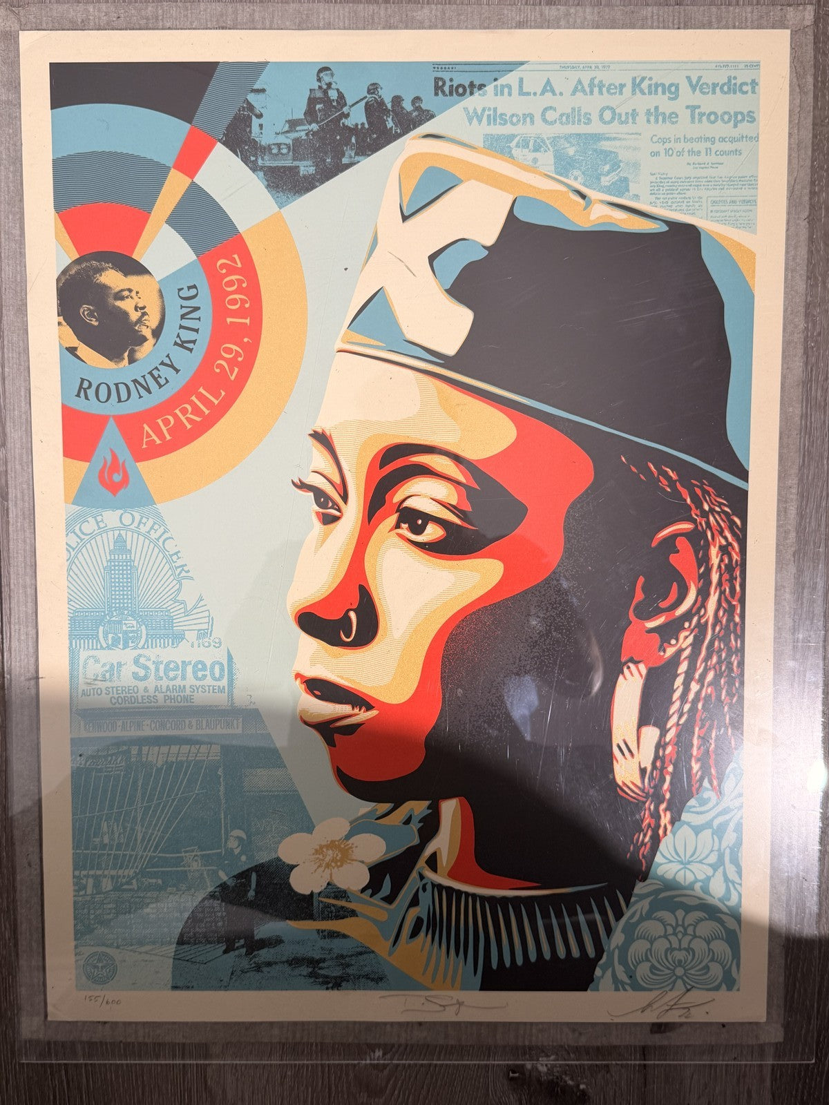 Shepard Fairey Eyes on the King Verdict Signed Numbered /600 OBEY 18x24 Riots