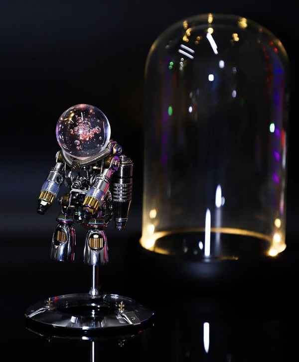 Light Up Nebula Astronaut 3D Metal Model Galaxy Ball Glass Dome Space Desk Decor