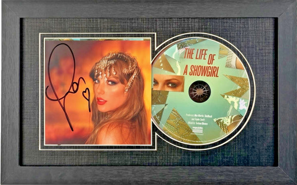 Taylor Swift Signed CD 'The Life of a Showgirl' Framed Display with CD