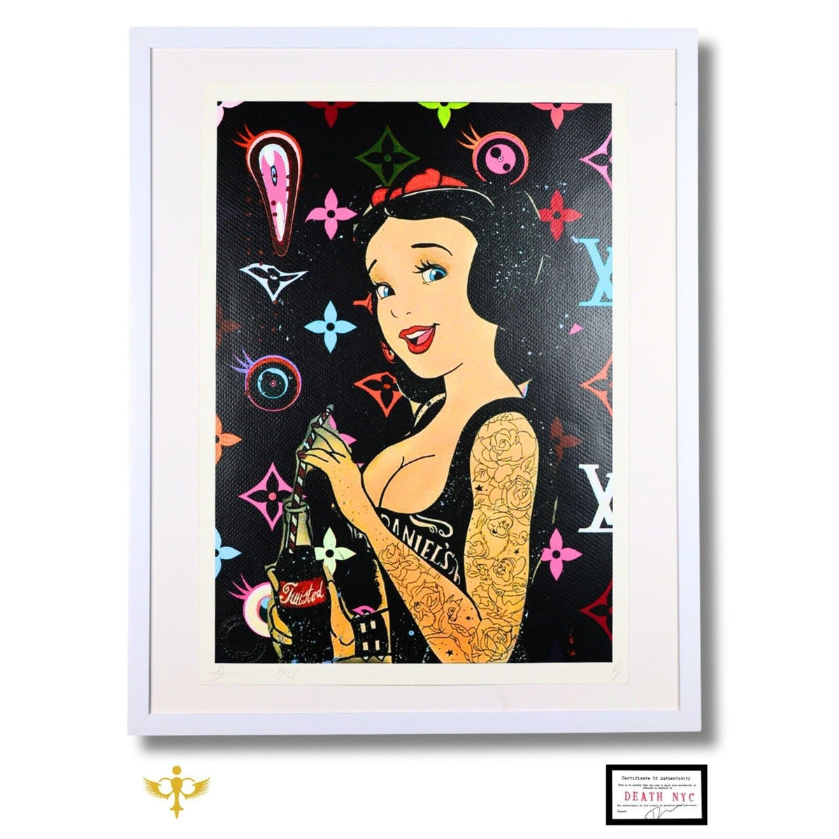 Tattooed Snow White Framed Print by Death NYC - Signed Limited Edition Giclée