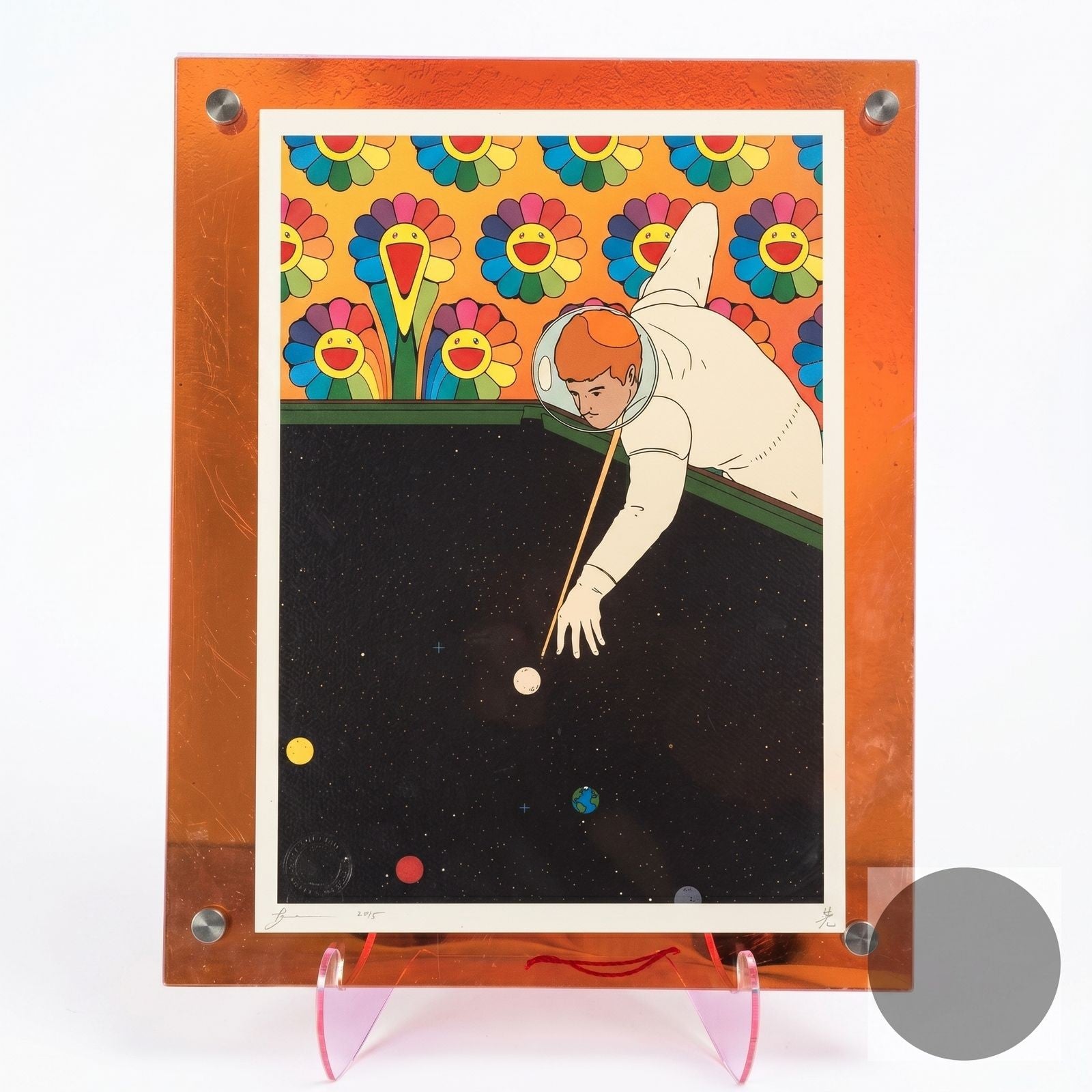 Death NYC Signed Ltd Edition Astronaut Pool Table Print x Murakami Flowers