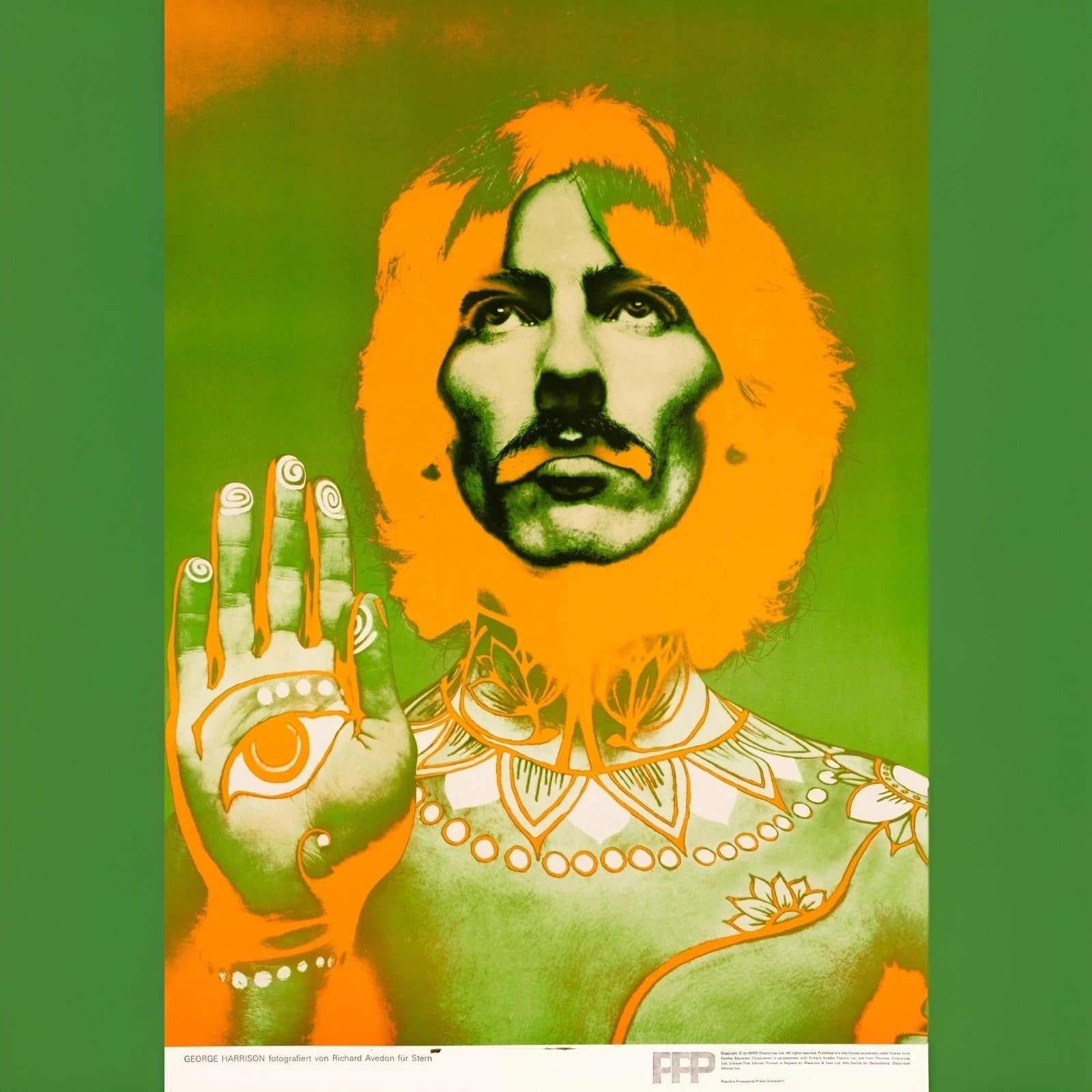 Original Beatles George Harrison Portrait by Richard Avedon, On Linen