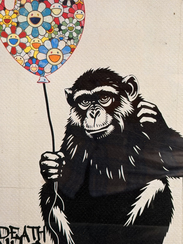 DEATH NYC Banksy Murakami Balloon Ape Signed Limited Edition Print