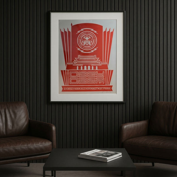Shepard Fairey Chinese Banner Letterpress 2014 Obey Giant Signed Print - Gauntlet Gallery
