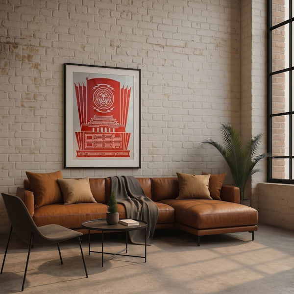 Shepard Fairey Chinese Banner Letterpress 2014 Obey Giant Signed Print - Gauntlet Gallery